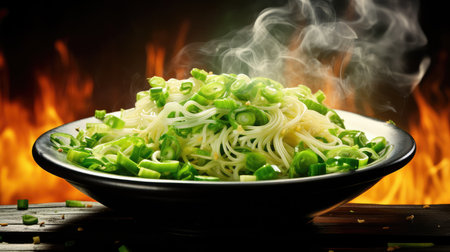 vibrant cut green onionの素材