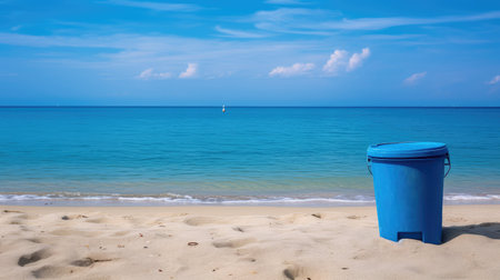 entrance blue trash canの素材