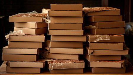 friendly brown pizza boxの素材