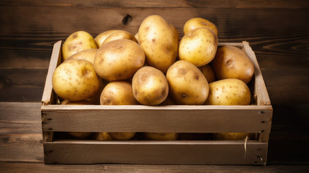 wooden autumn potato vegetableの素材
