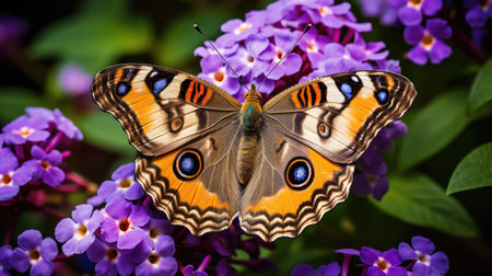 vibrant common buckeye butterflyの素材
