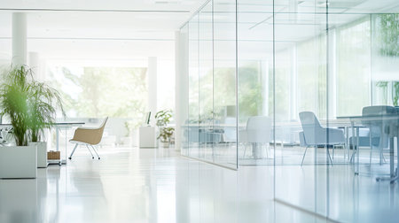 depth blurred commercial office interiorの素材