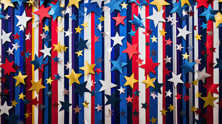 festive stars stripes backgroundの素材