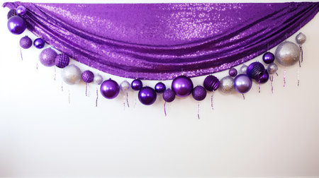 decoration christmas banner purpleの素材