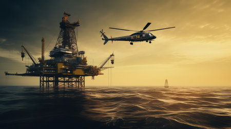 massive offshore oil rigの素材