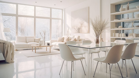 dining blurred white interior houseの素材