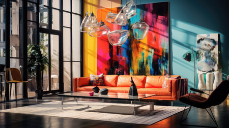 colorful blurred art interiorの素材