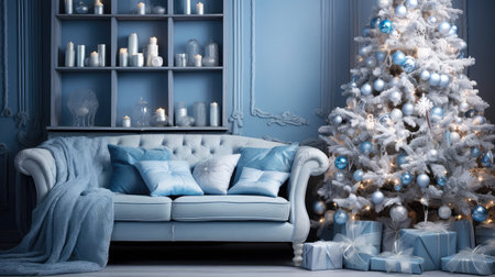 living christmas background blueの素材