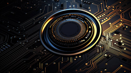 metallic technology background circleの素材