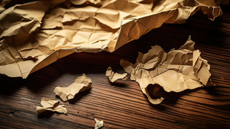 wooden ripped brown paperの素材