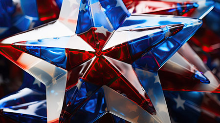 vibrant red white blue starの素材