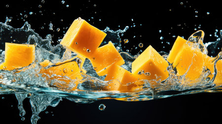 bubbles cubes mango fruitの素材