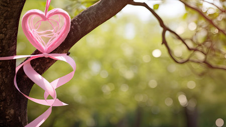 he pink heart ribbonの素材