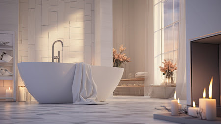 bathroom blurred interior design whiteの素材