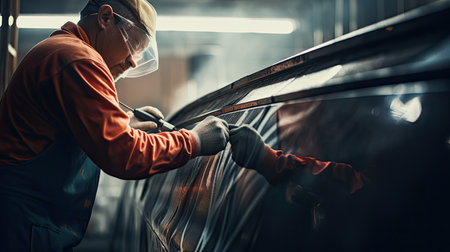 door blurred car interior repairの素材