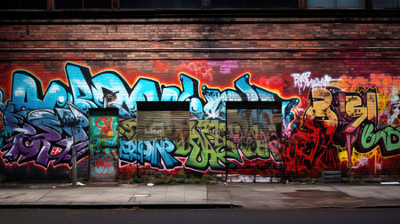 graffiti dark grey bricksの素材