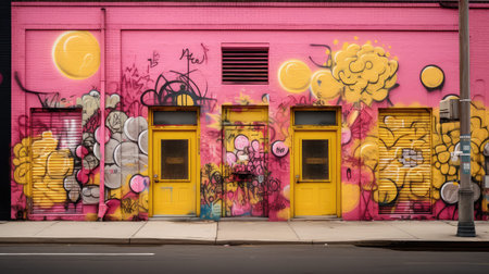 city pink and yellowの素材