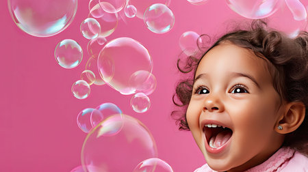 s pink background bubbleの素材