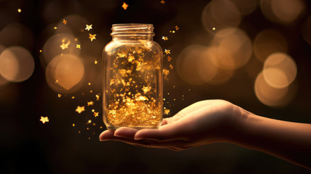 filled gold stars glitterの素材
