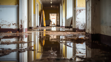 mold blurred interior flood damageの素材