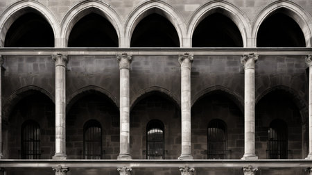 ancient vertical gray architectureの素材