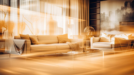 living blurred interior goldの素材