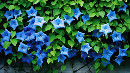 trellis blue flowersの素材