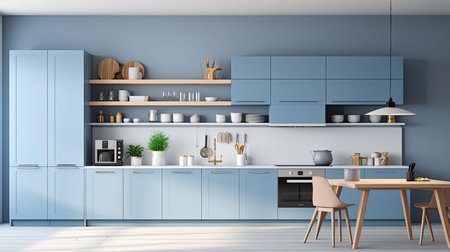 contemporary elegant blue kitchenの素材