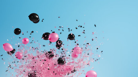 balloon black and pink confettiの素材