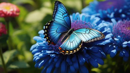 blooming blue butterfliesの素材