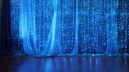 festive blue tinselの素材