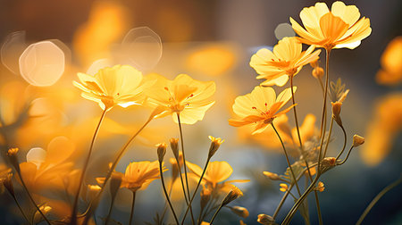 flower yellow bokeh backgroundの素材