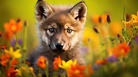 wildflowers gray wolfの素材