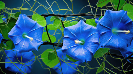 glory blue flowersの素材