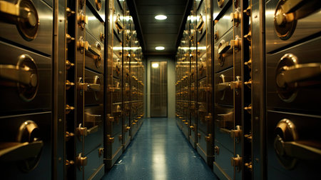 safety blurred bank vault interiorの素材