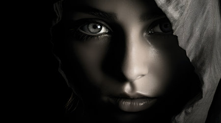 portrait black and greyの素材