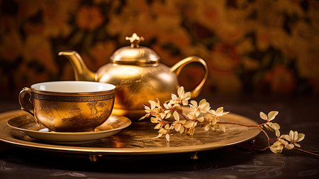 prosperity chinese golden backgroundの素材