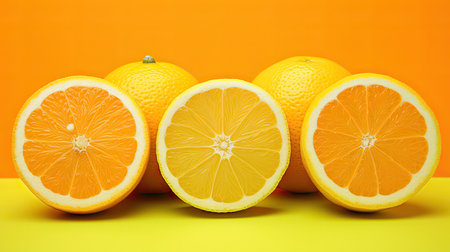 fruits hyper orange yellow backgroundの素材
