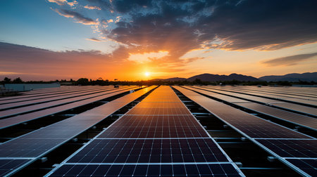 rooftop solar panels sunの素材