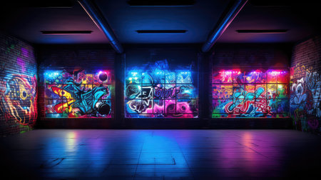 vibrant wall with lightの素材