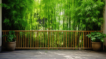 balcony bamboo borderの素材
