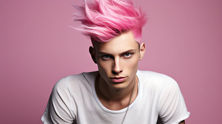 young pink hairの素材
