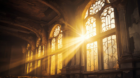 warm yellow sun raysの素材