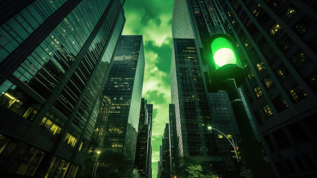 intersection traffic light greenの素材