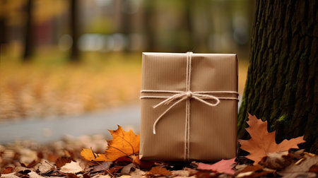 autumn parcel brown paperの素材