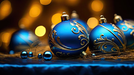 elegant blue gold ornamentsの素材