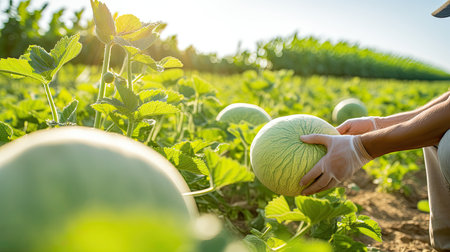 hands hokkaido melon cantaloupeの素材