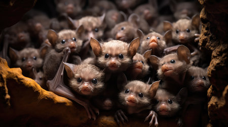 roosting little brown batの素材