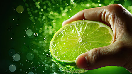 citrus juice lime greenの素材