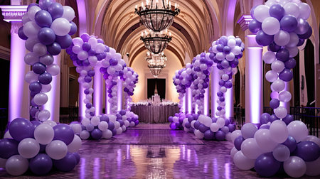 elegant purple and silver balloonsの素材